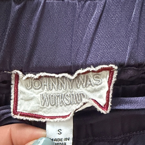 Johnny Was Purple Embroidered Wide-Leg Pants - Picture 2 of 2